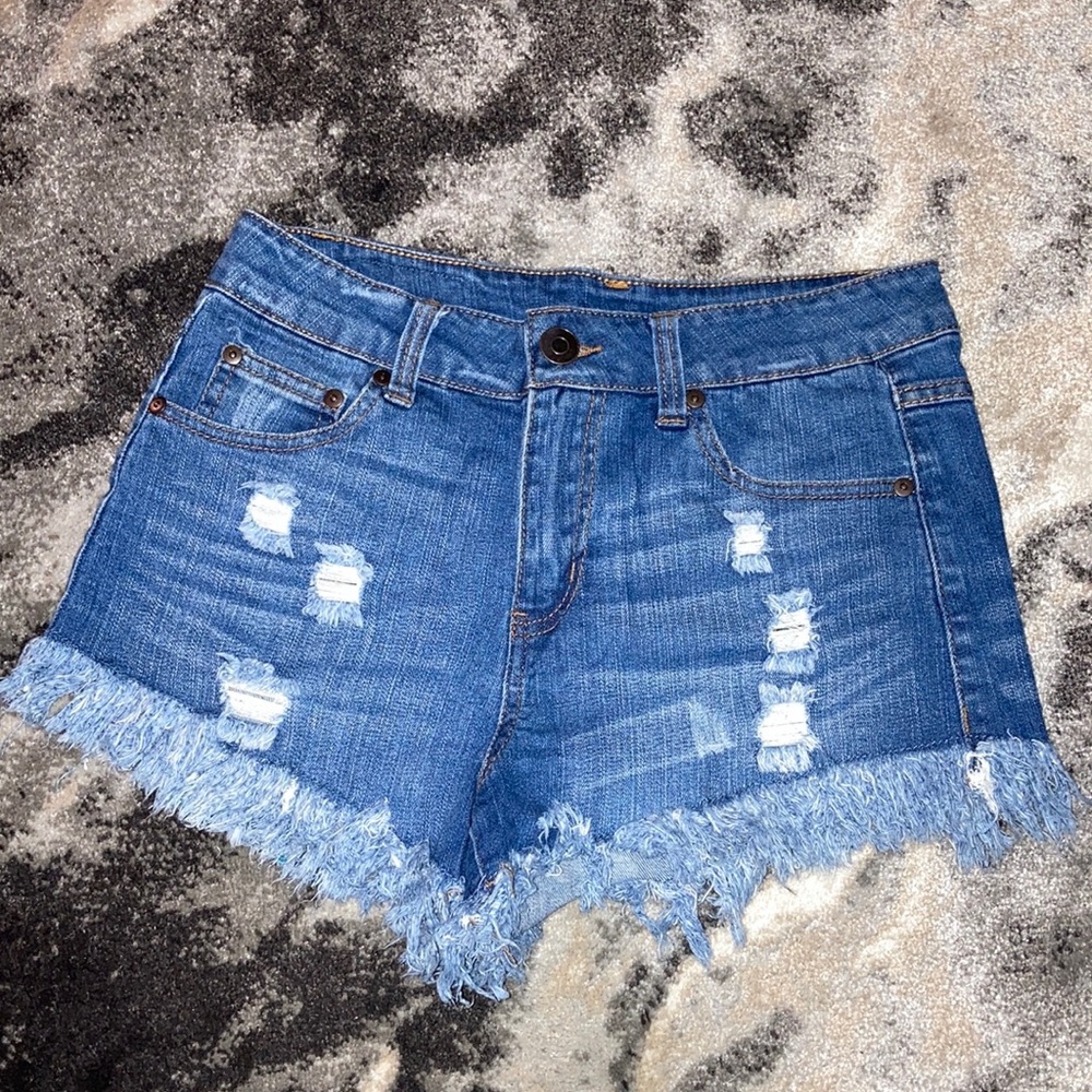 Fringed Jean Shorts
